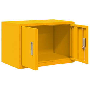 Senfgelber Stahlschrank, 60x40x40 cm