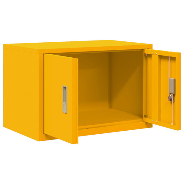 Senfgelber Stahlschrank, 60x40x40 cm