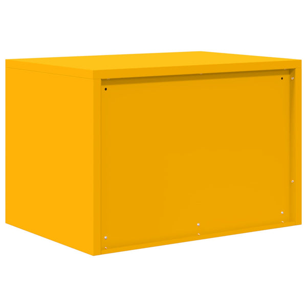 Senfgelber Stahlschrank, 60x40x40 cm