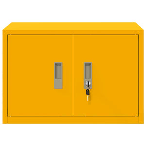 Senfgelber Stahlschrank, 60x40x40 cm