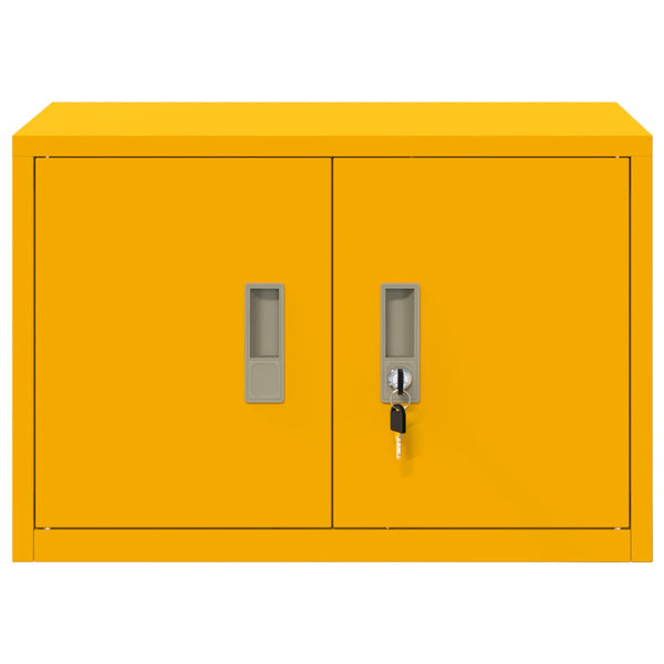 Senfgelber Stahlschrank, 60x40x40 cm