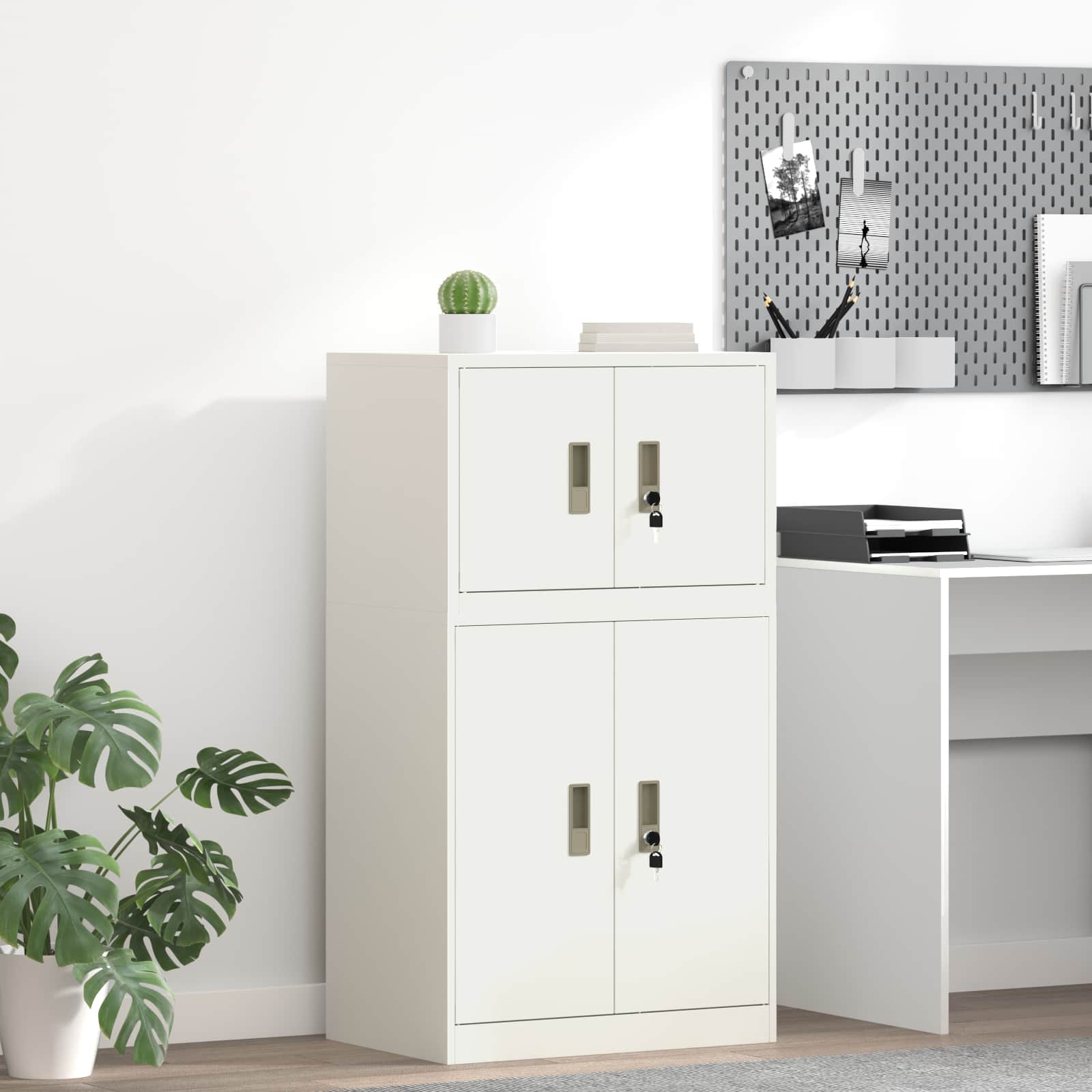 Weißer Stahlschrank, 60x40x40 cm