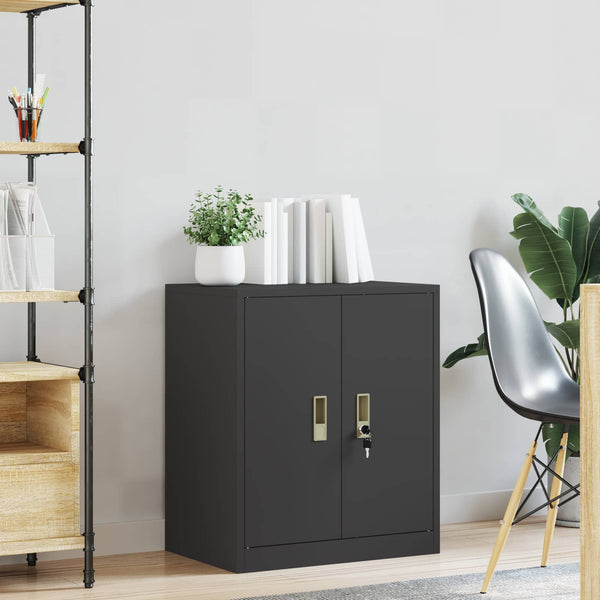 Schwarzer Stahlschrank, 60x40x70 cm