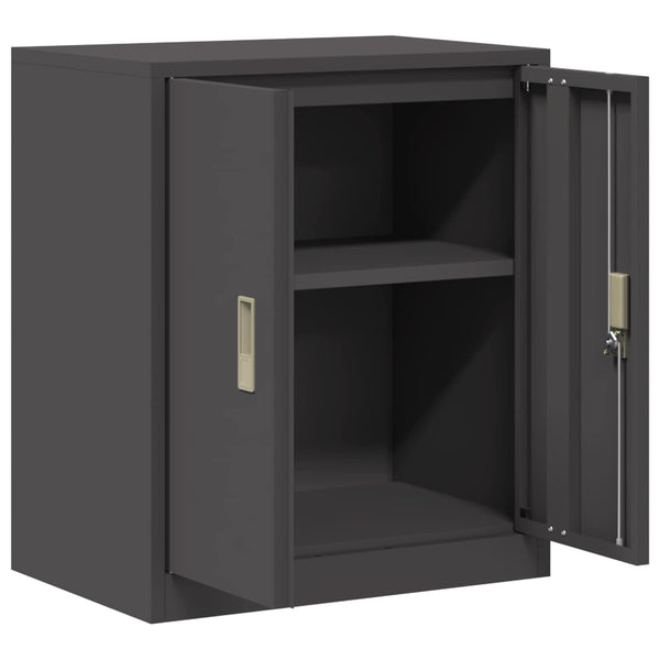 Schwarzer Stahlschrank, 60x40x70 cm