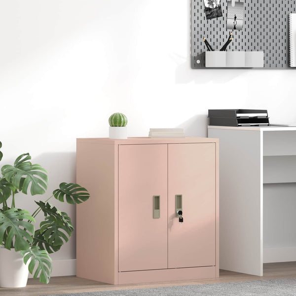 Rosa Aktenschrank, Stahl, 60x40x70 cm
