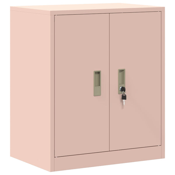 Rosa Aktenschrank, Stahl, 60x40x70 cm