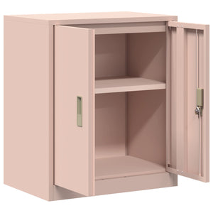 Rosa Aktenschrank, Stahl, 60x40x70 cm