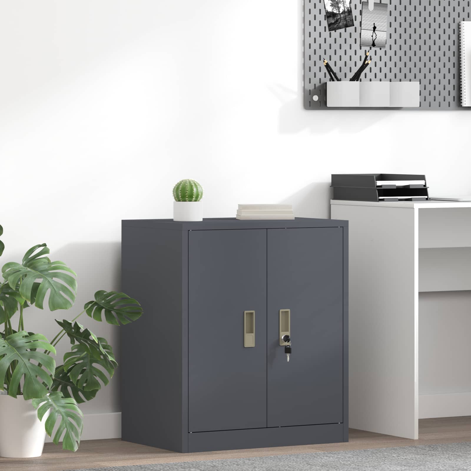 vidaXL Armoire de rangement anthracite 60 x 40 x 70 cm Acier