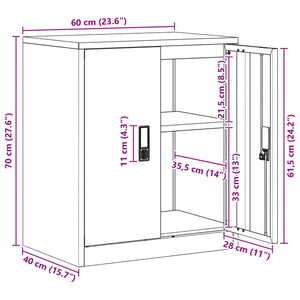 Senfgelber Stahlschrank 60x40x70cm