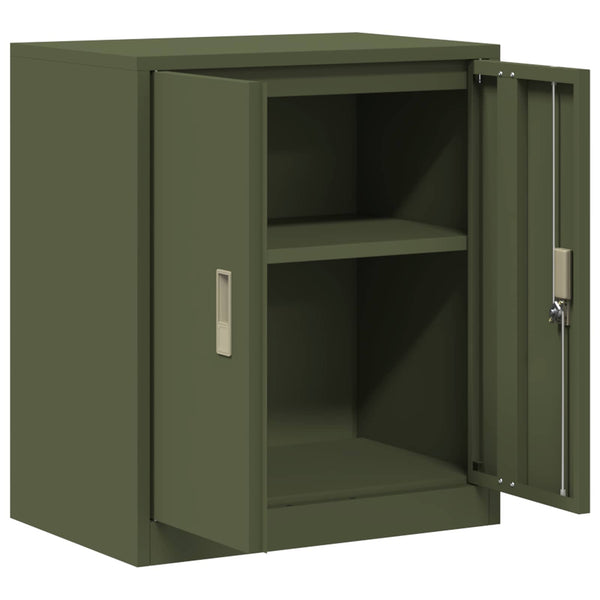 Aktenschrank Olive Grün Stahl 60x40x70cm