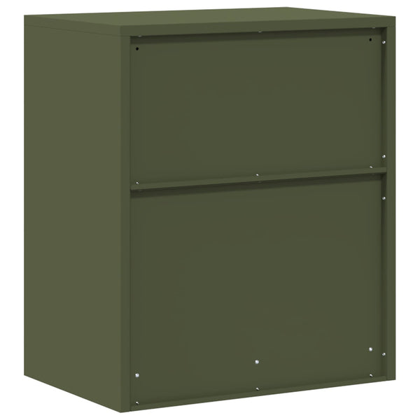 Aktenschrank Olive Grün Stahl 60x40x70cm
