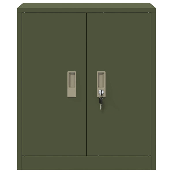 Aktenschrank Olive Grün Stahl 60x40x70cm