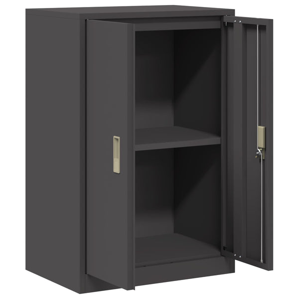 Stahl Aufbewahrungsschrank Schwarz 60x40x90cm