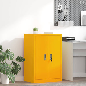 Senfgelber Stahlschrank, 60x40x90cm
