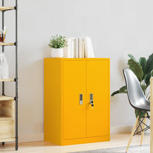 Senfgelber Stahlschrank, 60x40x90cm