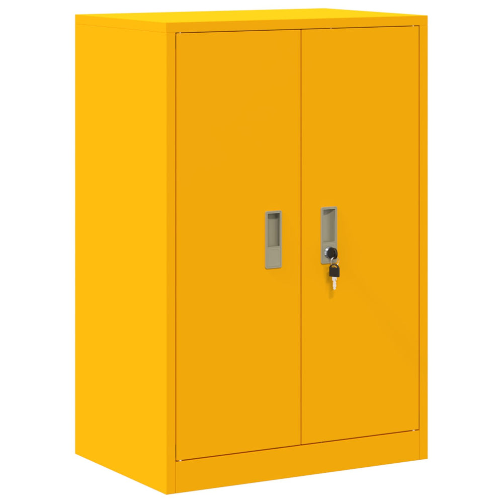 Senfgelber Stahlschrank, 60x40x90cm