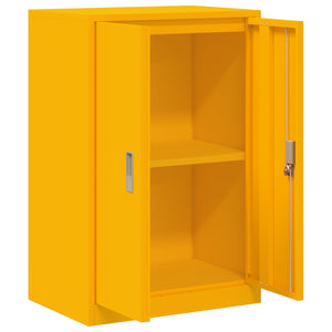Senfgelber Stahlschrank, 60x40x90cm