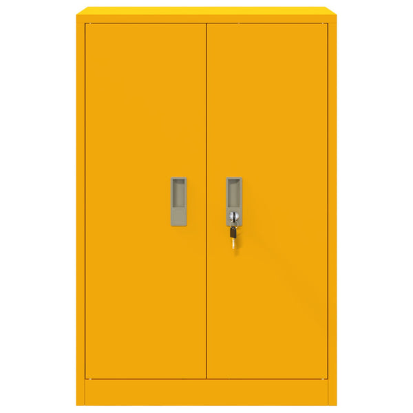Senfgelber Stahlschrank, 60x40x90cm