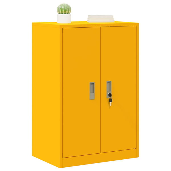 Senfgelber Stahlschrank, 60x40x90cm
