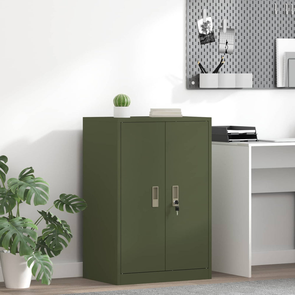 Aktenschrank Olive Grün Stahl 60x40x90cm