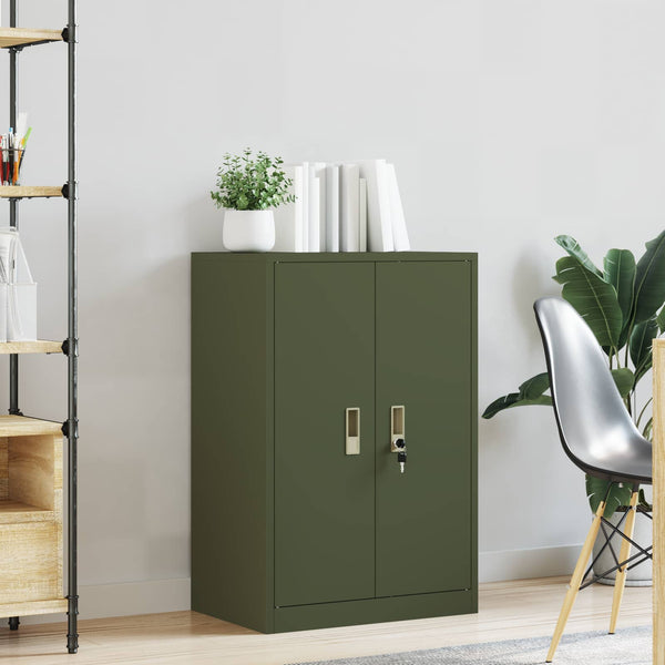 Aktenschrank Olive Grün Stahl 60x40x90cm