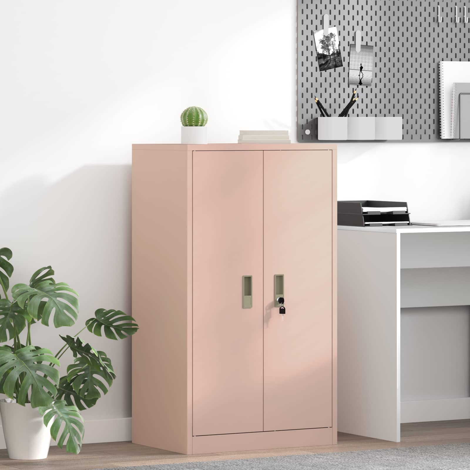 Rosa Stahlschrank, 60x40x90cm