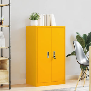 Senfgelber Aktenschrank Stahl 60x40x105cm