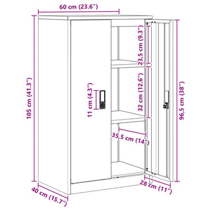 Senfgelber Aktenschrank Stahl 60x40x105cm