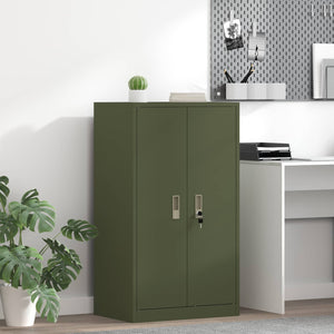Aktenschrank Olive Grün Stahl 60x40x105 cm