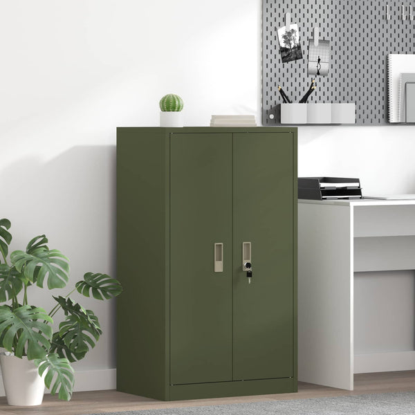 Aktenschrank Olive Grün Stahl 60x40x105 cm