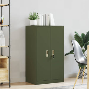 Aktenschrank Olive Grün Stahl 60x40x105 cm