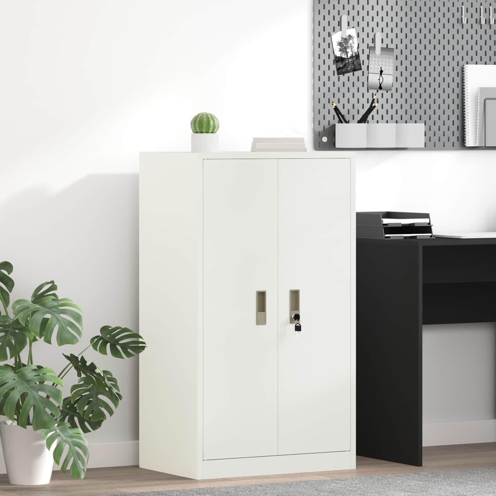 Weißer Stahlschrank, 60x40x105 cm