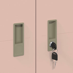 Rosa Aktenschrank, Stahl, 60x40x140cm