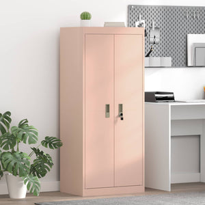 Rosa Aktenschrank, Stahl, 60x40x140cm