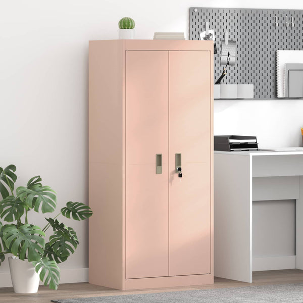 Rosa Aktenschrank, Stahl, 60x40x140cm
