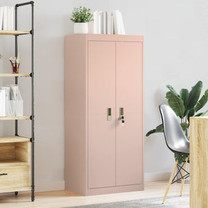 Rosa Aktenschrank, Stahl, 60x40x140cm