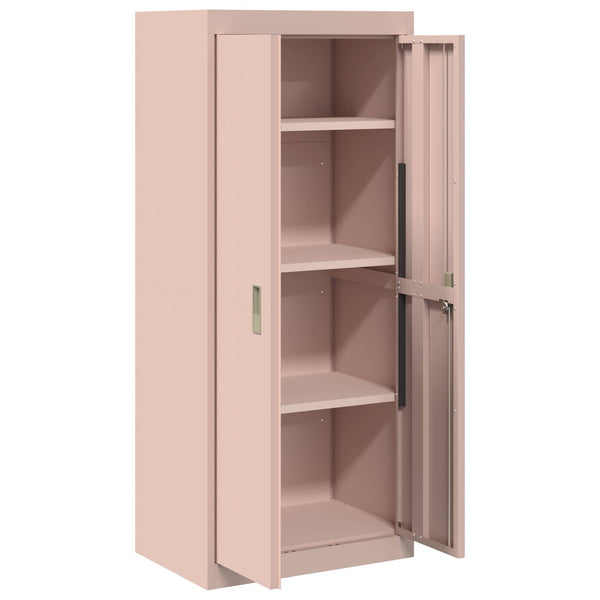 Rosa Aktenschrank, Stahl, 60x40x140cm