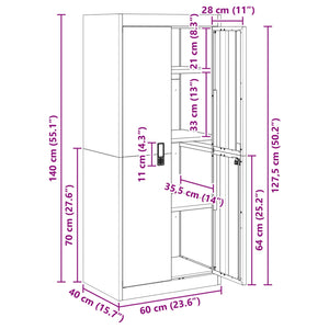 Rosa Aktenschrank, Stahl, 60x40x140cm