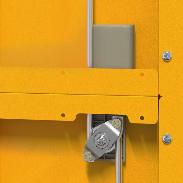Senfgelber Stahlschrank, 60x40x140 cm