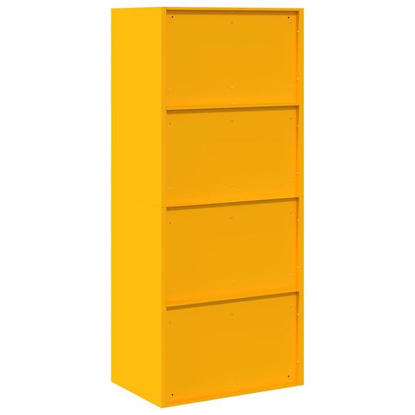 Senfgelber Stahlschrank, 60x40x140 cm
