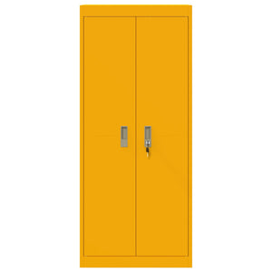 Senfgelber Stahlschrank, 60x40x140 cm