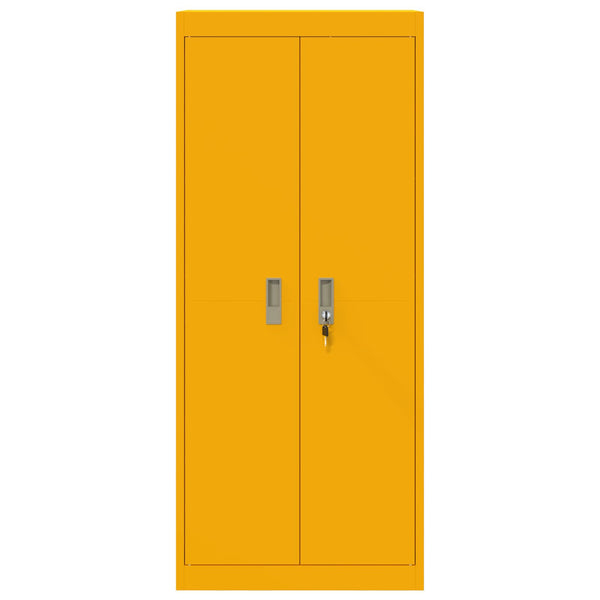 Senfgelber Stahlschrank, 60x40x140 cm