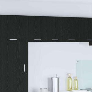 Hängeschrank 2er Set Schwarz Eiche/Weiß