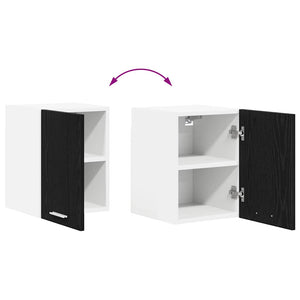 Hängeschrank 2er Set Schwarz Eiche/Weiß