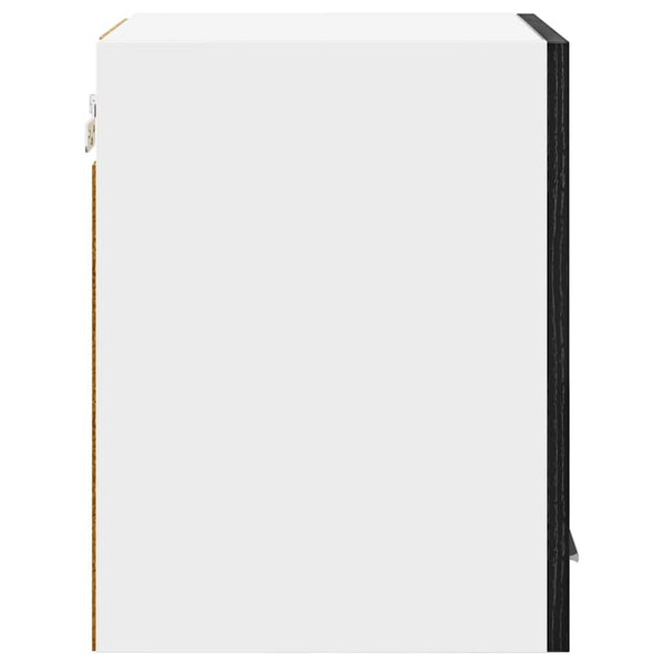 Hängeschrank 2er Set Schwarz Eiche/Weiß