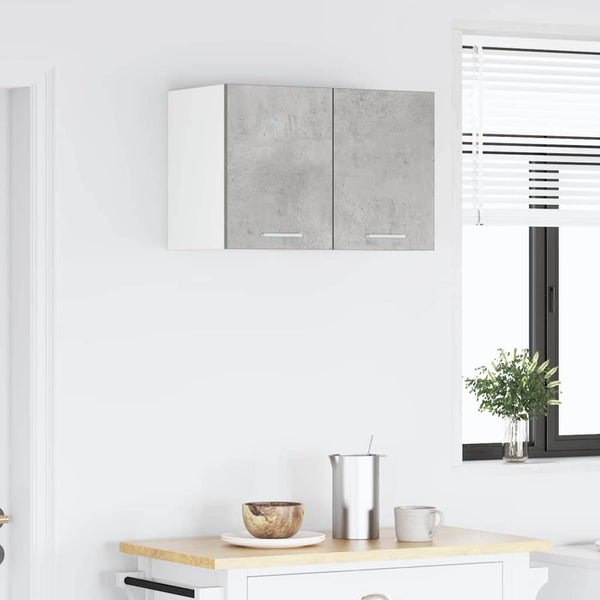Hängeschrank 2er Set Betongrau/Weiß