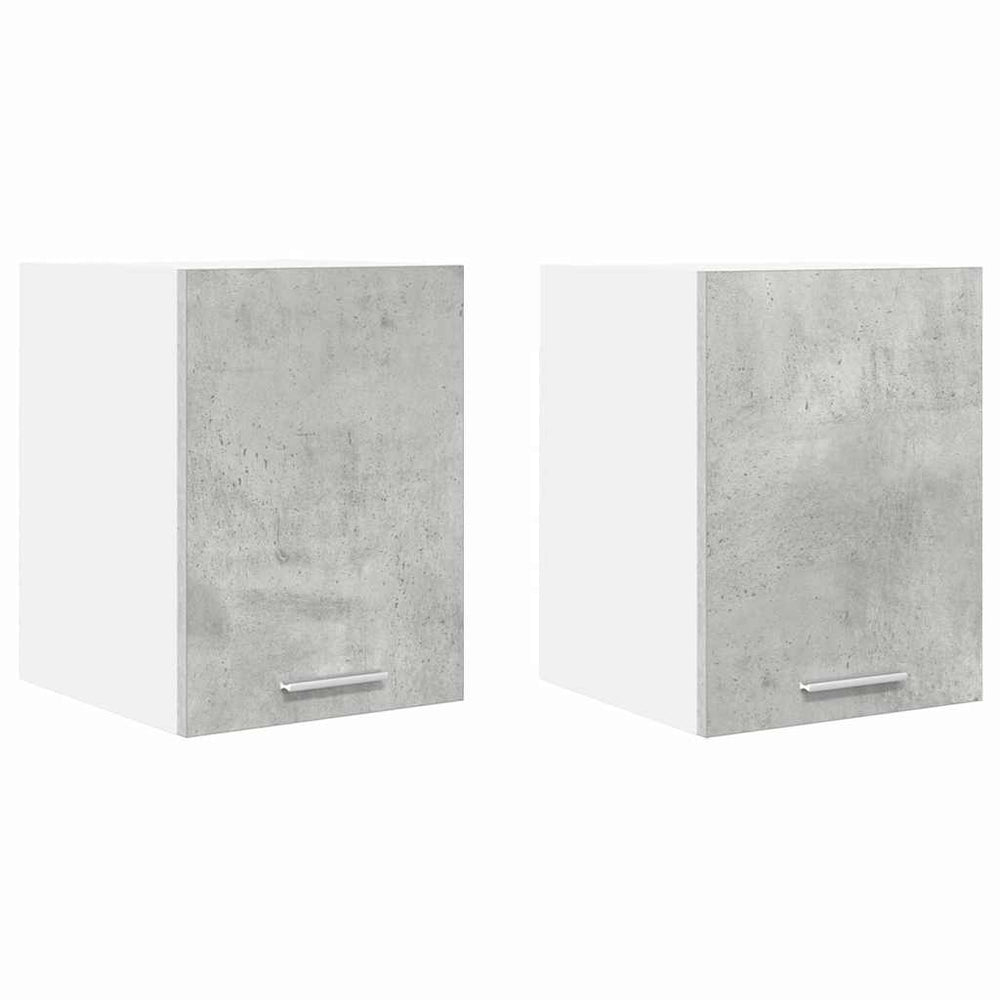 Hängeschrank 2er Set Betongrau/Weiß