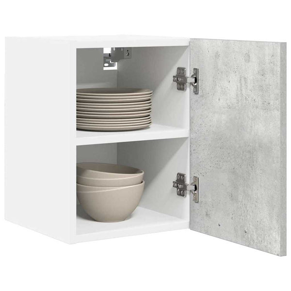 Hängeschrank 2er Set Betongrau/Weiß