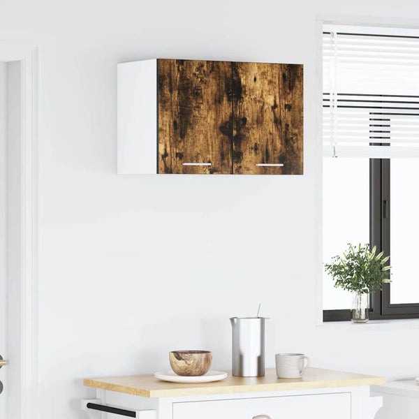 Hängeschrank Set, Geräucherte Eiche/Weiß