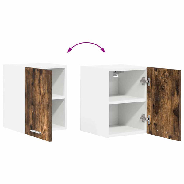 Hängeschrank Set, Geräucherte Eiche/Weiß